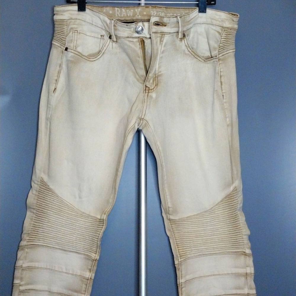 Men Raw X tan faded jeans size 32×30
